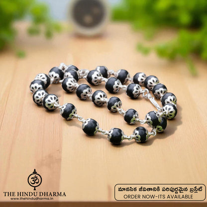 Original Karungali Malai with Silver cap 54-Beads & Karungali Malai Bracelet Combo with Govt. Certification